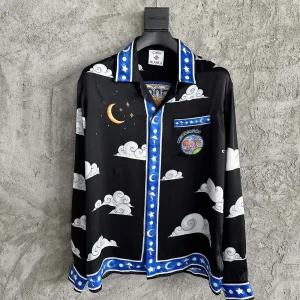 Casablanca Silk-Feel Printed Long Sleeve Shirt