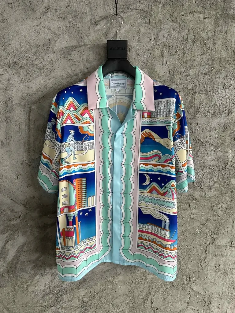 Casablanca 2024SS Silk Printed Short Sleeve Shirt #0017