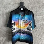 Silk-Feel Printed Short Sleeve Shirt