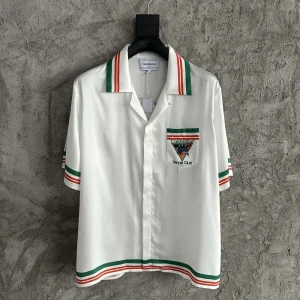 Casablanca Silk-Feel Printed Short Sleeve Shirt