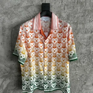 Casablanca Silk-Feel Printed Short Sleeve Shirt
