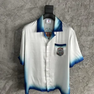 Casablanca Silk-Feel Printed Short Sleeve Shirt