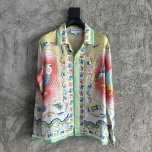 Casablanca Silk-Feel Printed Long Sleeve Shirt