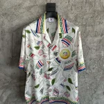 Silk-Feel Printed Short Sleeve Shirt