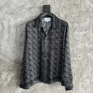 Casablanca Silk-Feel Printed Long Sleeve Shirt