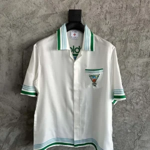 Casablanca Silk-Feel Printed Short Sleeve Shirt