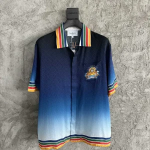 Casablanca Silk-Feel Printed Short Sleeve Shirt