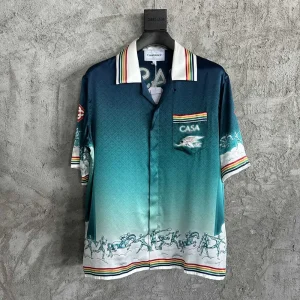 Casablanca Silk-Feel Printed Short Sleeve Shirt