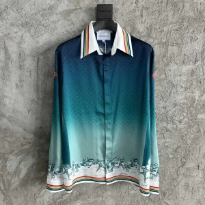 Casablanca Silk-Feel Printed Long Sleeve Shirt