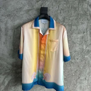 Casablanca Silk-Feel Printed Short Sleeve Shirt
