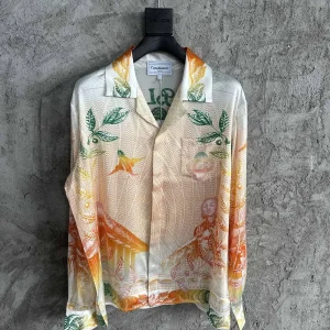 Casablanca Silk-Feel Printed Long Sleeve Shirt