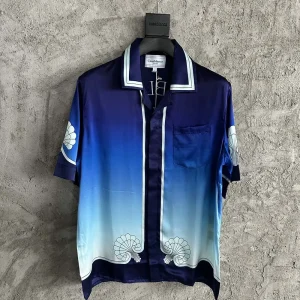 Casablanca Silk-Feel Printed Short Sleeve Shirt