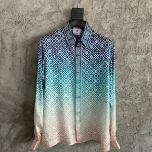 Casablanca Silk-Feel Printed Long Sleeve Shirt