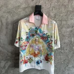 Silk-Feel Printed Short Sleeve Shirt
