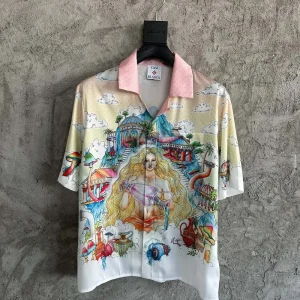 Casablanca Silk-Feel Printed Short Sleeve Shirt