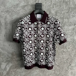 Casablanca Cotton-Feel Printed Knit Shirt