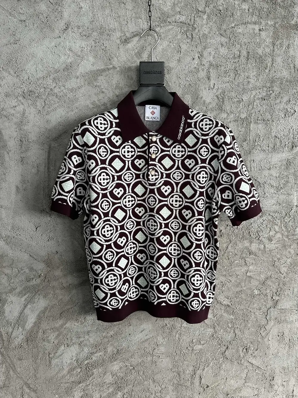 Casablanca Cotton-Feel Printed Knit Shirt