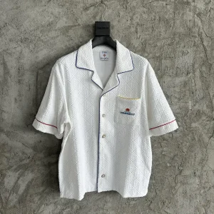 Casablanca Cotton-Feel Embroidered Short Sleeve Shirt