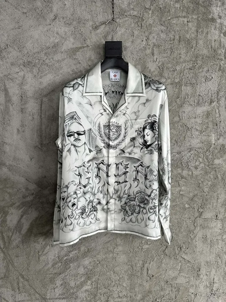 Casablanca 2025SS Silk Printed Long Sleeve Shirt #0159