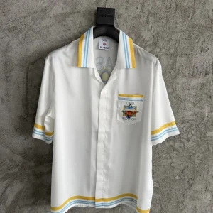 Casablanca Silk-Feel Printed Short Sleeve Shirt