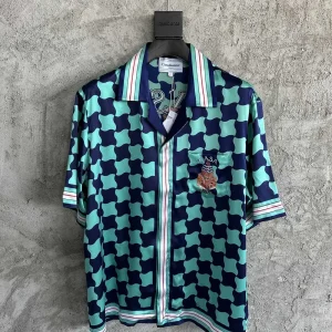 Casablanca Silk-Feel Printed Short Sleeve Shirt