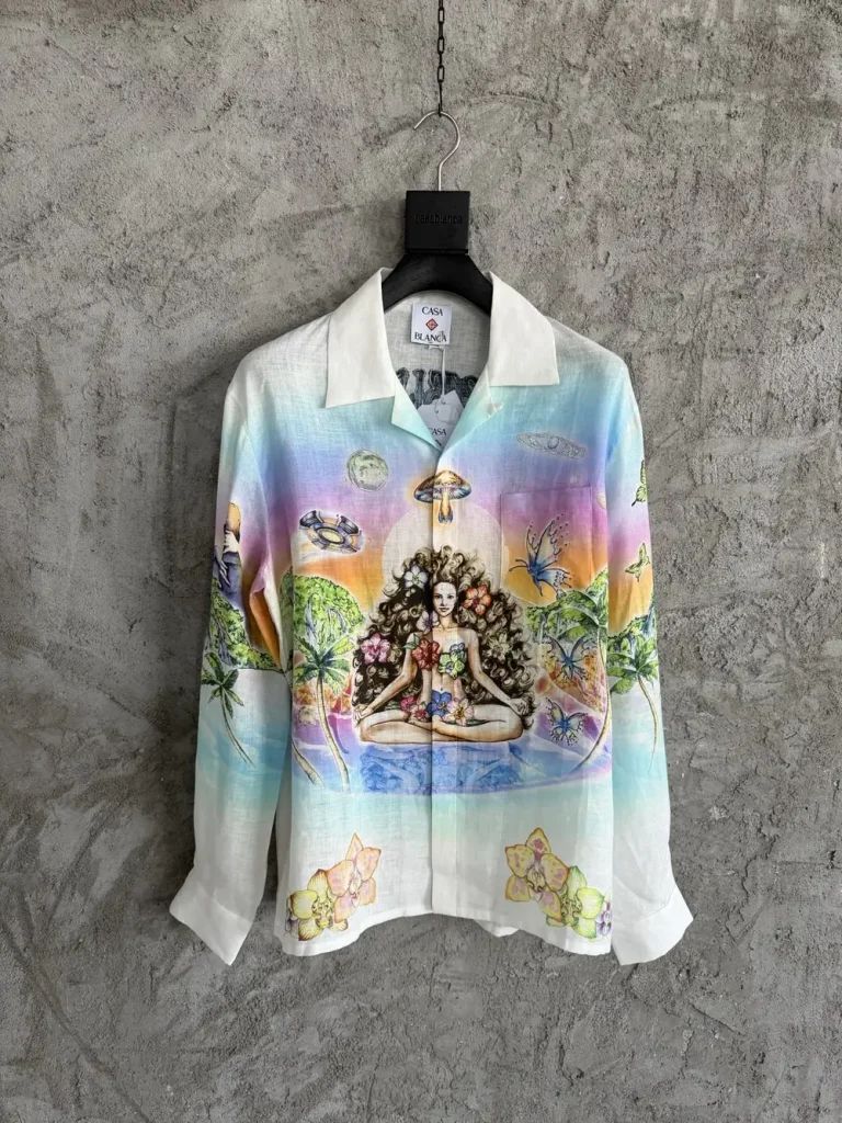 Casablanca 2026SS Linen Blend Printed Long Sleeve Shirt #0187