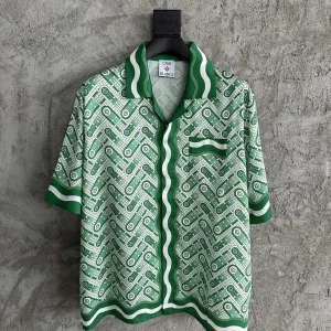 Casablanca Silk-Feel Printed Short Sleeve Shirt