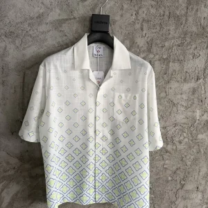Casablanca Linen-Feel Printed Short Sleeve Shirt