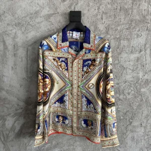 Casablanca Silk-Feel Printed Long Sleeve Shirt