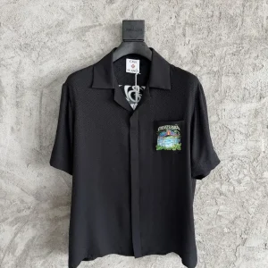 Casablanca Silk-Feel Printed Short Sleeve Shirt