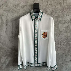 Casablanca Silk-Feel Printed Long Sleeve Shirt