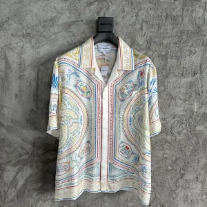 Casablanca Silk-Feel Printed Short Sleeve Shirt