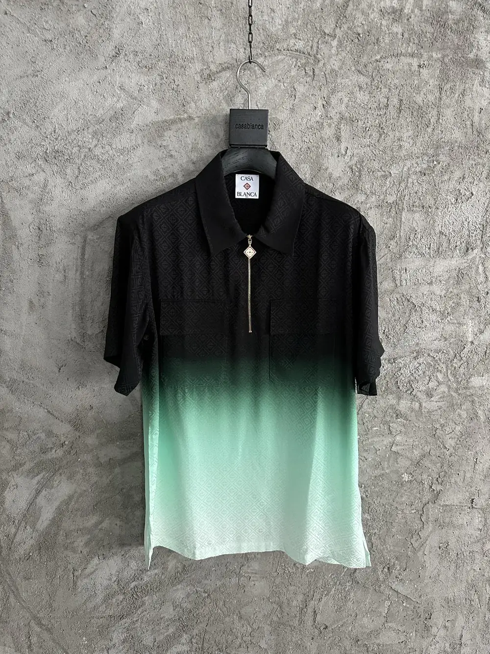 Casablanca Silk-Feel Printed Short Sleeve Shirt