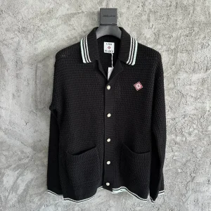 Casablanca Cotton-Feel Embroidered Knit Shirt