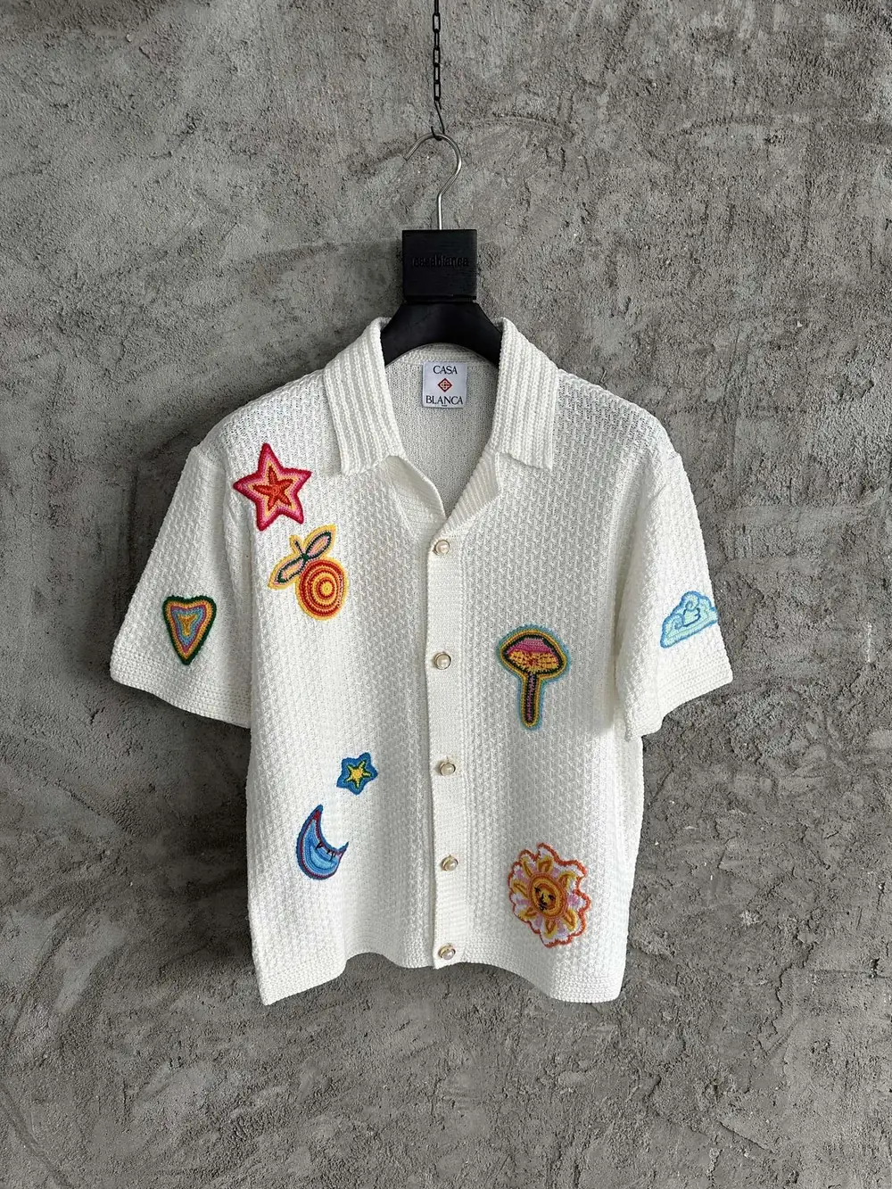 Casablanca Cotton-Feel Printed Knit Shirt