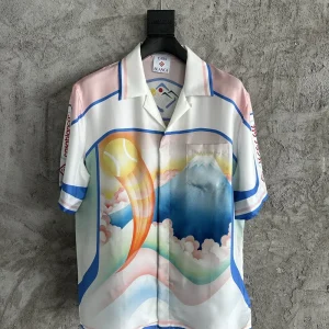 Casablanca Silk-Feel Printed Short Sleeve Shirt
