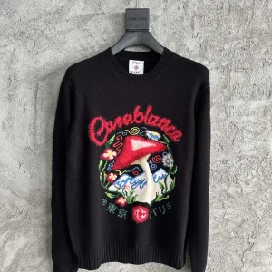 Casablanca Cotton-Feel Embroidered Knit Shirt