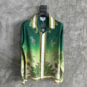 Casablanca Silk-Feel Printed Long Sleeve Shirt