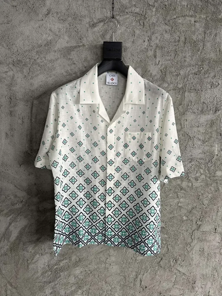 Casablanca 2025SS Linen Blend Printed Short Sleeve Shirt #0309