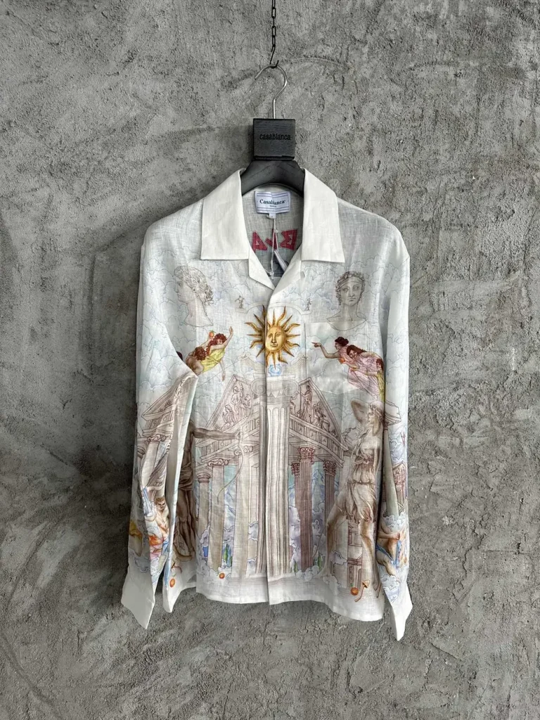Casablanca 2024SS Linen Blend Printed Long Sleeve Shirt #0323