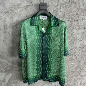 Casablanca Silk-Feel Printed Short Sleeve Shirt