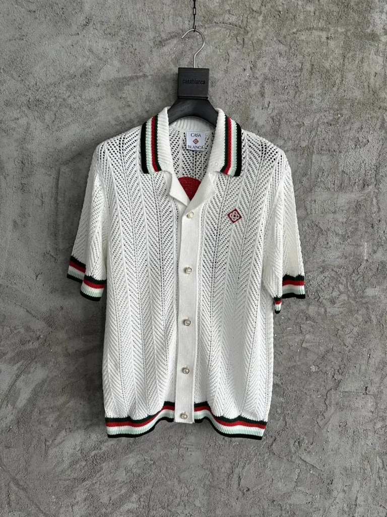 Casablanca 2025SS Cotton Embroidered Knit Shirt #0345