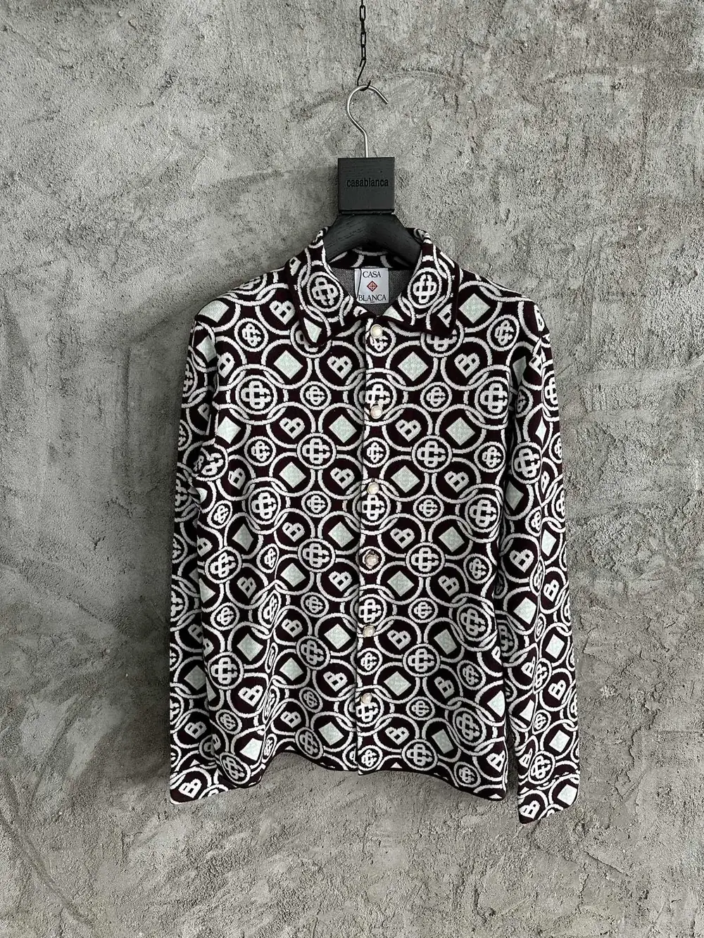 Casablanca Cotton-Feel Printed Knit Shirt