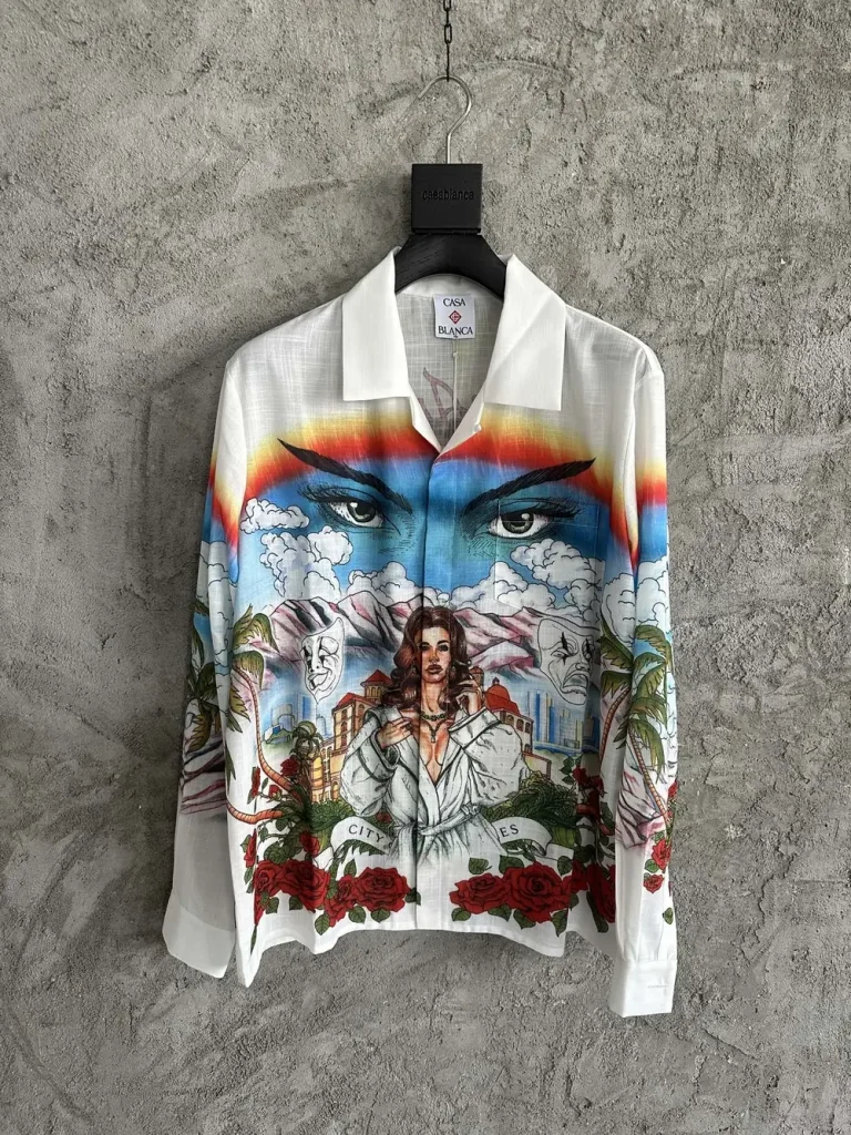Casablanca 2025SS Linen Blend Printed Long Sleeve Shirt #0009