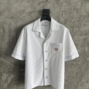 Casablanca Cotton-Feel Printed Short Sleeve Shirt