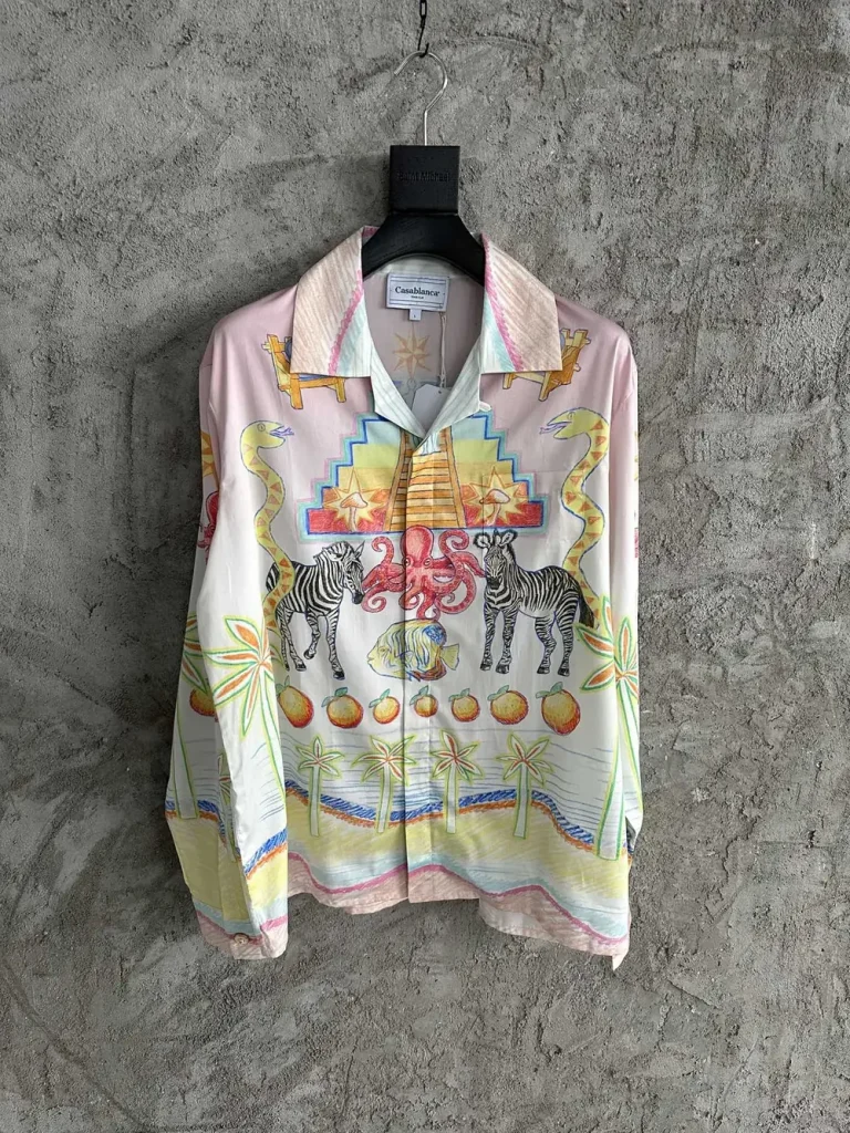 Casablanca 2024SS Cotton Printed Long Sleeve Shirt #0386
