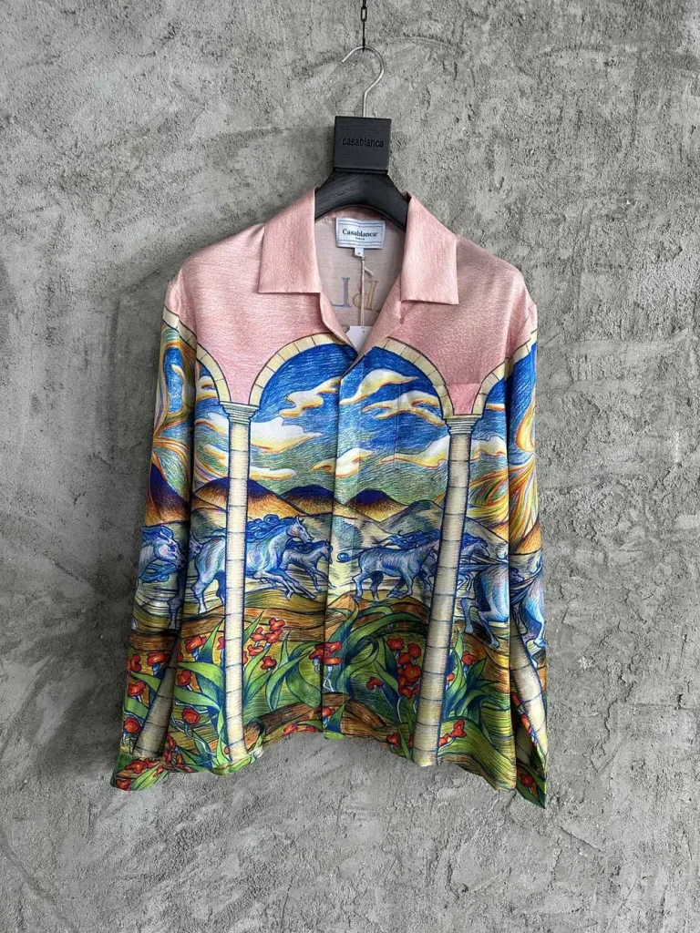 Casablanca 2024SS Silk Printed Long Sleeve Shirt #0387