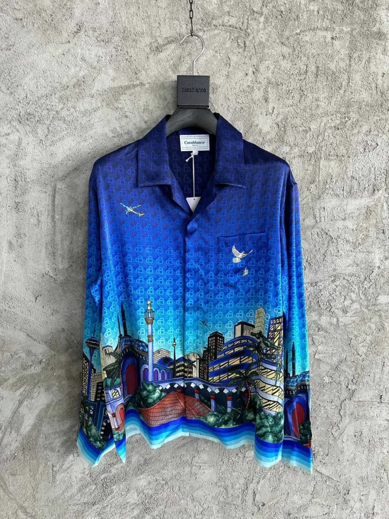 Casablanca 2024SS Silk Printed Long Sleeve Shirt #0398
