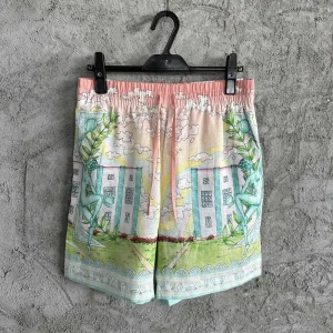 Casablanca Linen-Feel Printed Shorts