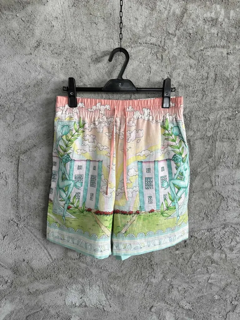 Casablanca 2024SS Linen Blend Printed Shorts #0413